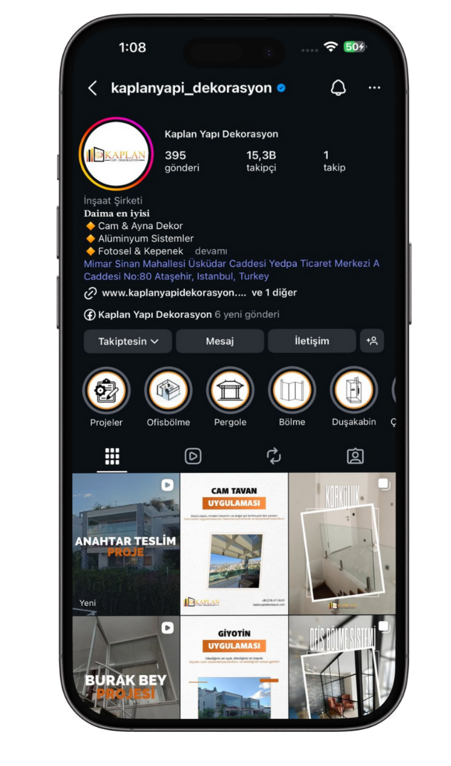 Decoration Company Instagram Profile