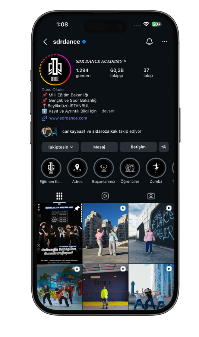 Dance School Instagram Profile